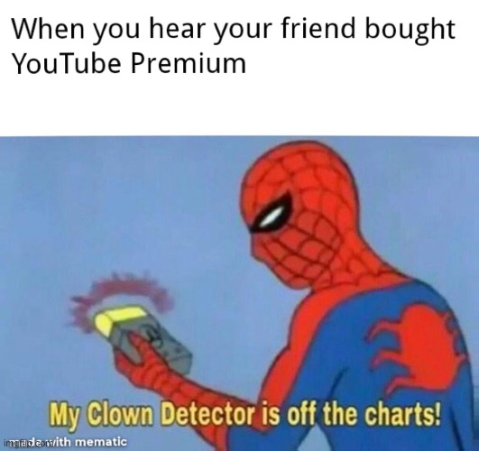 image tagged in my clown detector is off the charts,memes,repost,funny,youtube,funny meme | made w/ Imgflip meme maker