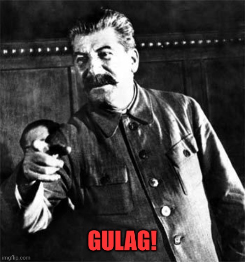 Stalin | GULAG! | image tagged in stalin | made w/ Imgflip meme maker