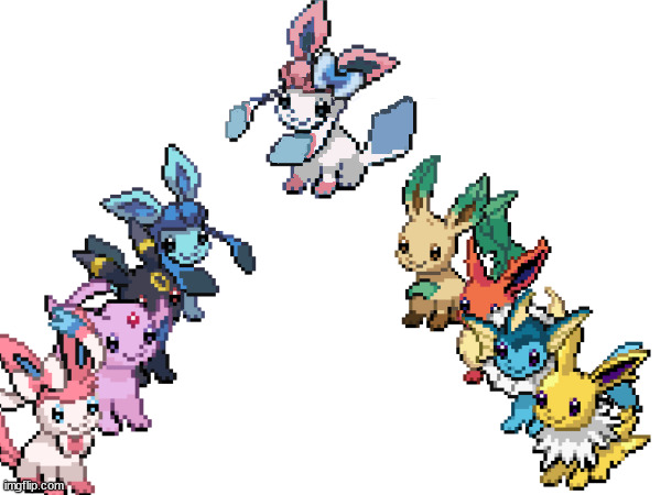the eeveelution squad are now   babahs | made w/ Imgflip meme maker