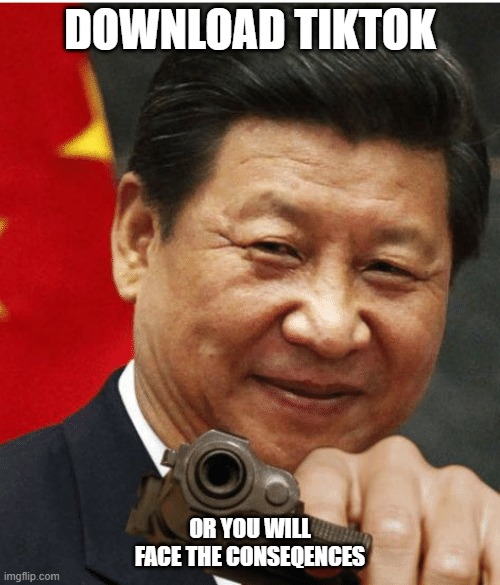 Xi Jinping | DOWNLOAD TIKTOK; OR YOU WILL FACE THE CONSEQENCES | image tagged in xi jinping,tiktok sucks | made w/ Imgflip meme maker