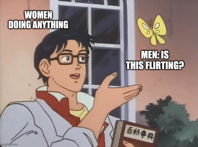 Is this a bird? | WOMEN DOING ANYTHING; MEN: IS THIS FLIRTING? | image tagged in is this a bird | made w/ Imgflip meme maker