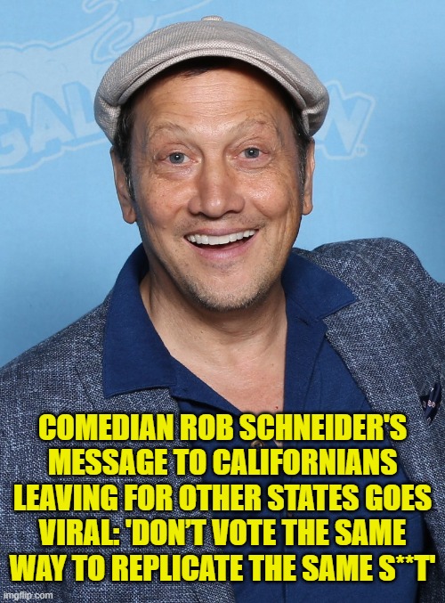 Yeah . . . what he said.  Damn it, LEARN from your past mistakes. | COMEDIAN ROB SCHNEIDER'S MESSAGE TO CALIFORNIANS LEAVING FOR OTHER STATES GOES VIRAL: 'DON’T VOTE THE SAME WAY TO REPLICATE THE SAME S**T' | image tagged in mistakes | made w/ Imgflip meme maker