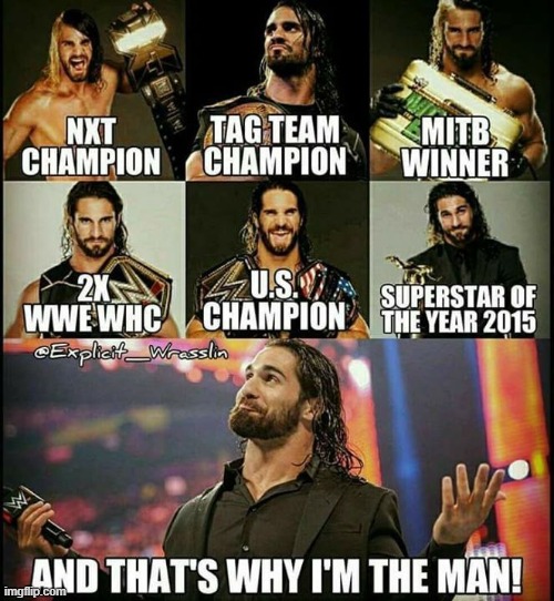 Hope Seth Rollins has a great reign with his US championship. | made w/ Imgflip meme maker