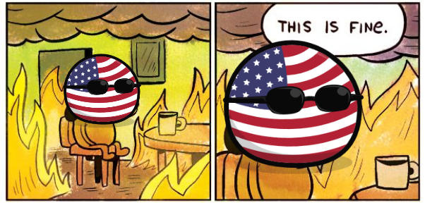 America countryball this is fine Blank Meme Template