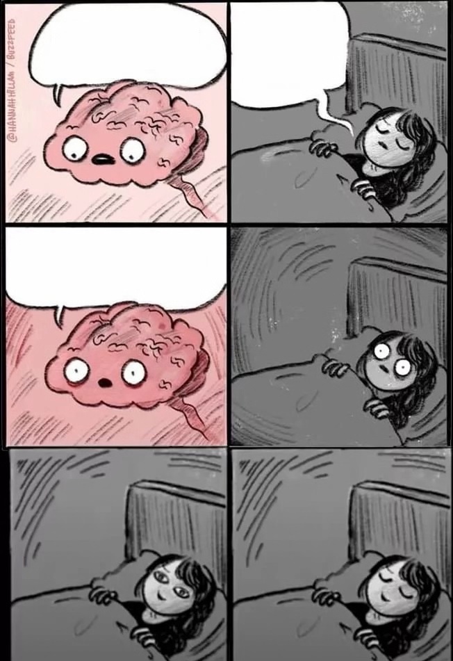 High Quality TRYING TO SLEEP, BRAIN LETS YOU Blank Meme Template