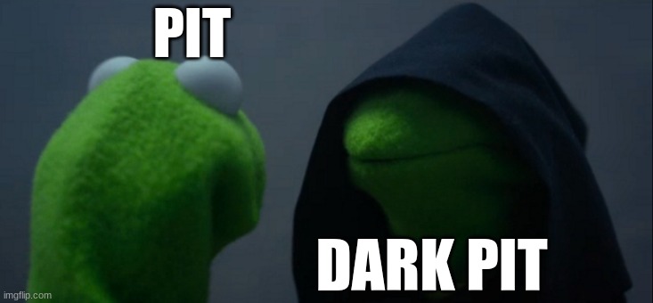 am i wrong? | PIT; DARK PIT | image tagged in memes,evil kermit | made w/ Imgflip meme maker
