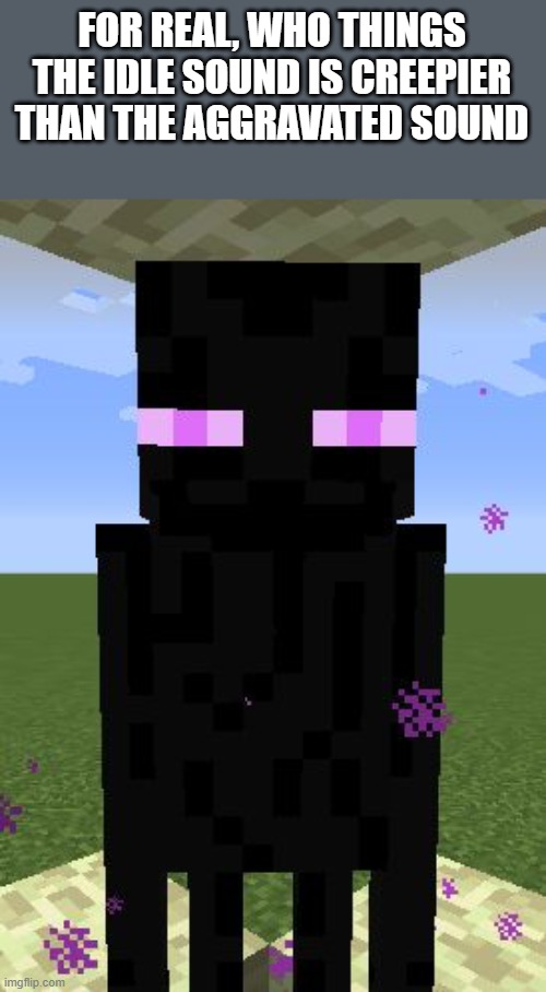 Give me the creeps | FOR REAL, WHO THINGS THE IDLE SOUND IS CREEPIER THAN THE AGGRAVATED SOUND | image tagged in enderman | made w/ Imgflip meme maker