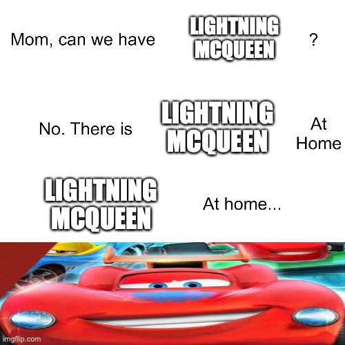 CHINESE RIPOFFS BE LIKE | LIGHTNING
MCQUEEN; LIGHTNING
MCQUEEN; LIGHTNING
MCQUEEN | image tagged in mom can we have | made w/ Imgflip meme maker