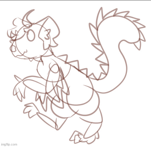 doodle of a red panda dino I did, idk if I'm gonna go through with this but prolly wont | made w/ Imgflip meme maker