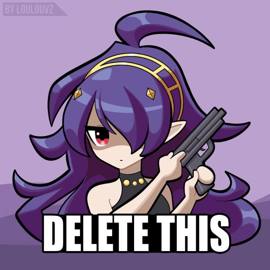 Girl with purple hair Blank Meme Template
