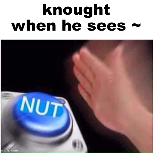 new knought lore leaked | knought when he sees ~ | image tagged in nut button | made w/ Imgflip meme maker