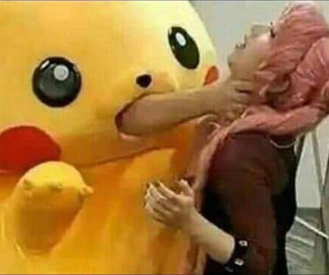 Pikachu chokes girl Blank Meme Template