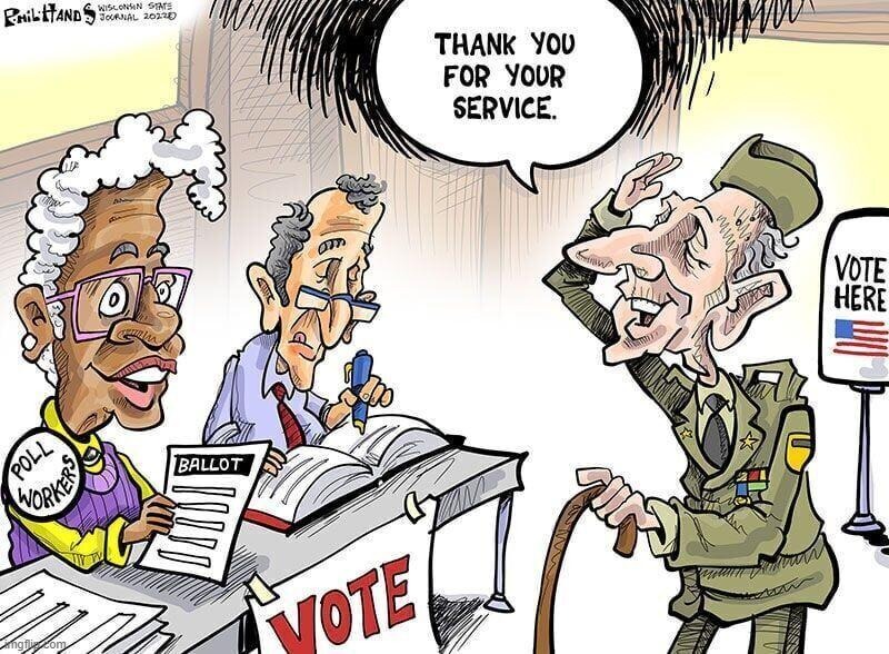 We salute poll workers | image tagged in we salute poll workers | made w/ Imgflip meme maker