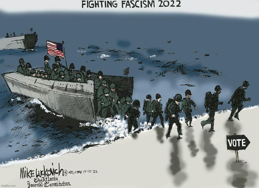 Fighting Fascism 2022 | image tagged in fighting fascism 2022,fascism,democracy,2022,midterms,vote | made w/ Imgflip meme maker