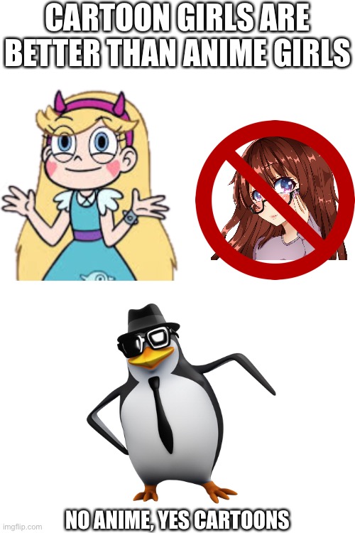 Image tagged in no anime,penguins,penguin,no anime penguin,cartoons,star vs  the forces of evil - Imgflip