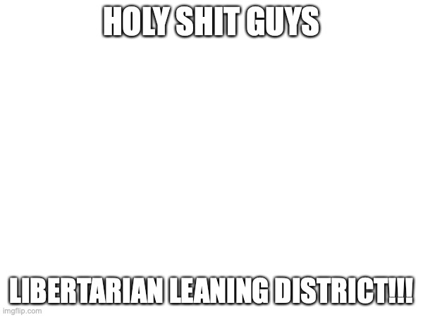 imma go ahead and make an election updates stream one sec | HOLY SHIT GUYS; LIBERTARIAN LEANING DISTRICT!!! | made w/ Imgflip meme maker