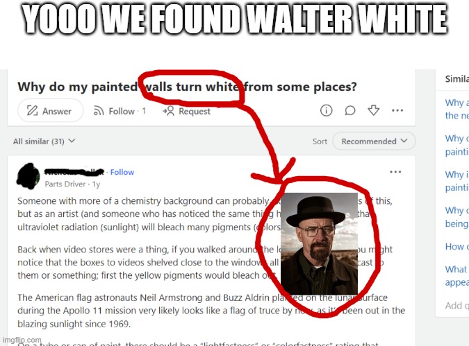 Walter white | YOOO WE FOUND WALTER WHITE | image tagged in walter white | made w/ Imgflip meme maker