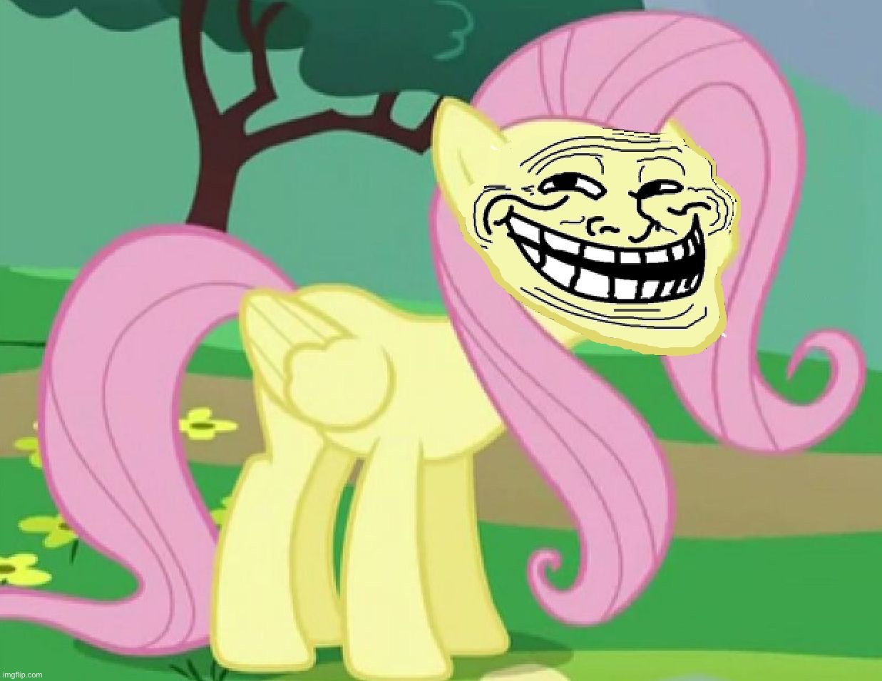 i love fluttershy | image tagged in fluttertroll | made w/ Imgflip meme maker