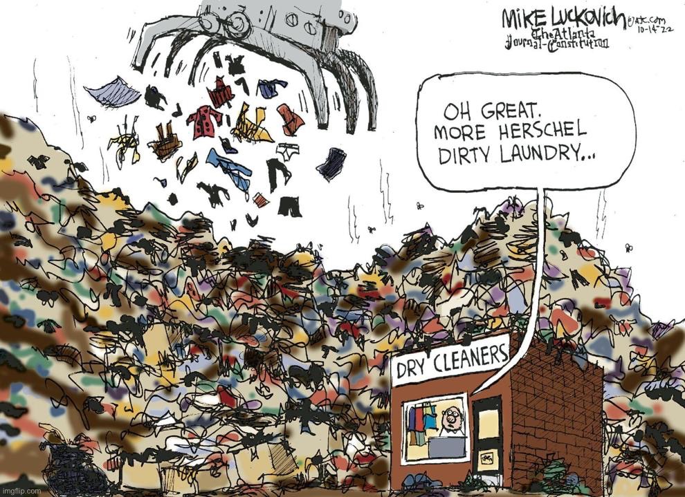 Herschel Walker dirty laundry | image tagged in herschel walker dirty laundry | made w/ Imgflip meme maker