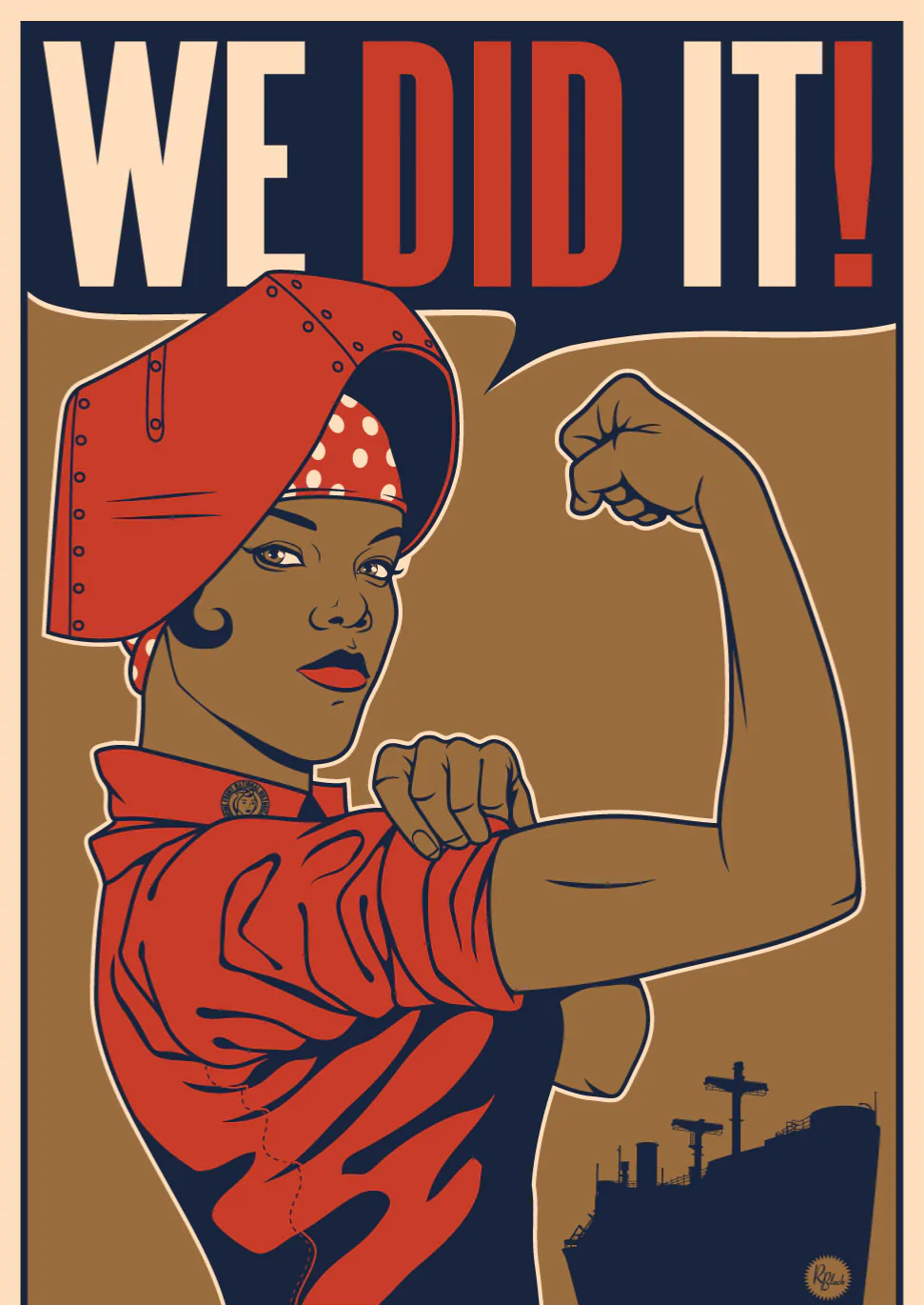 High Quality Rosie the Riveter we did it Blank Meme Template