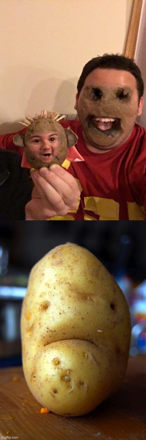 Potato face swap | image tagged in sad potato,potato,potatoes,cursed image,memes,face swap | made w/ Imgflip meme maker