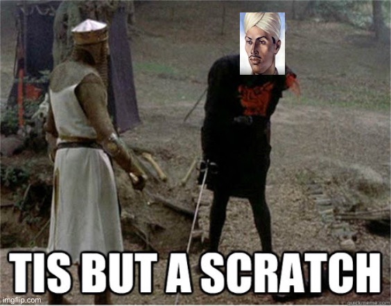 tis but a scratch | image tagged in tis but a scratch | made w/ Imgflip meme maker