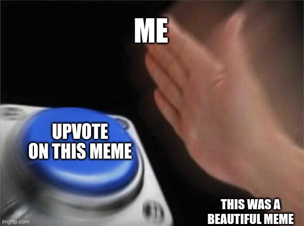 Blank Nut Button Meme | ME UPVOTE ON THIS MEME THIS WAS A BEAUTIFUL MEME | image tagged in memes,blank nut button | made w/ Imgflip meme maker