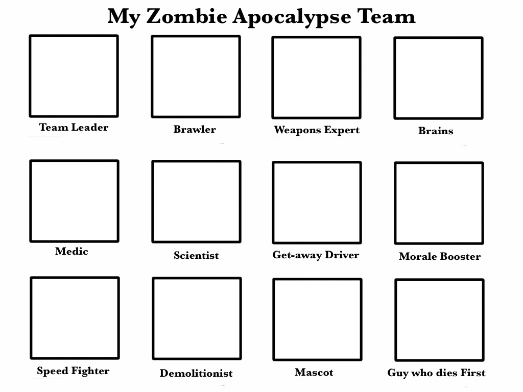 My Zombie Apocalypse Team Blank Meme Template