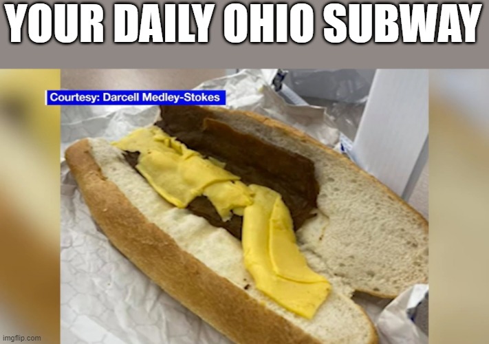 Ohio Eats | YOUR DAILY OHIO SUBWAY | image tagged in school lunch,funny memes,memes,subway | made w/ Imgflip meme maker