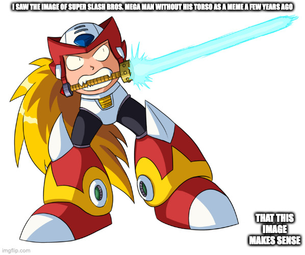 Zero Without Torso | I SAW THE IMAGE OF SUPER SLASH BROS. MEGA MAN WITHOUT HIS TORSO AS A MEME A FEW YEARS AGO; THAT THIS IMAGE MAKES SENSE | image tagged in megaman x,zero,memes | made w/ Imgflip meme maker