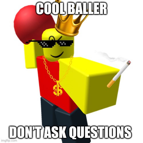 When the baller | COOL BALLER; DON’T ASK QUESTIONS | image tagged in baller | made w/ Imgflip meme maker