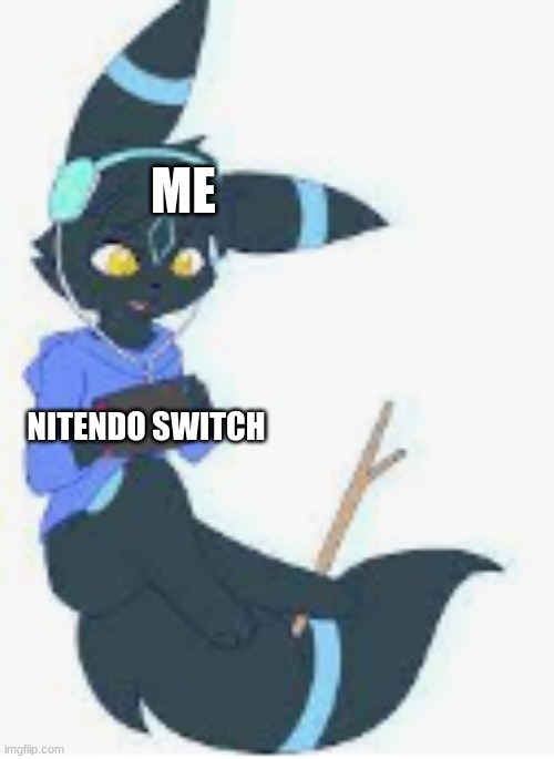 ... | ME; NITENDO SWITCH | image tagged in gaming umbreion 1 | made w/ Imgflip meme maker