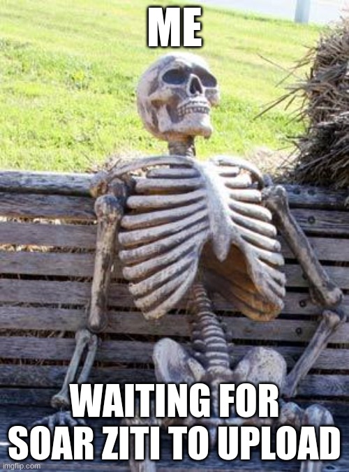 Waiting Skeleton | ME; WAITING FOR SOAR ZITI TO UPLOAD | image tagged in memes,waiting skeleton | made w/ Imgflip meme maker