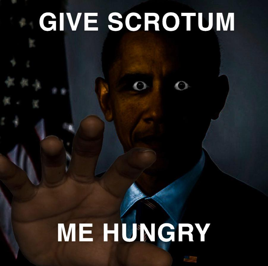 High Quality GIVE SCROTUM ME HUNGRY Blank Meme Template