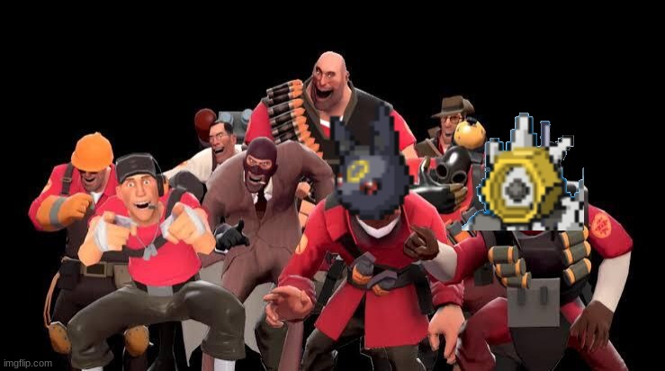 repost but ad your oc laughing( did a head start for melmezor) | image tagged in tf2 laughing | made w/ Imgflip meme maker