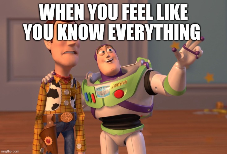 Meme1 | WHEN YOU FEEL LIKE YOU KNOW EVERYTHING | image tagged in memes,x x everywhere | made w/ Imgflip meme maker
