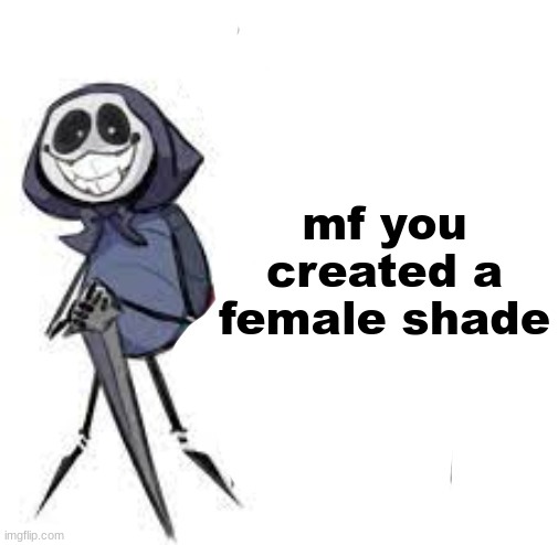 quarrel | mf you created a female shade | image tagged in quarrel | made w/ Imgflip meme maker