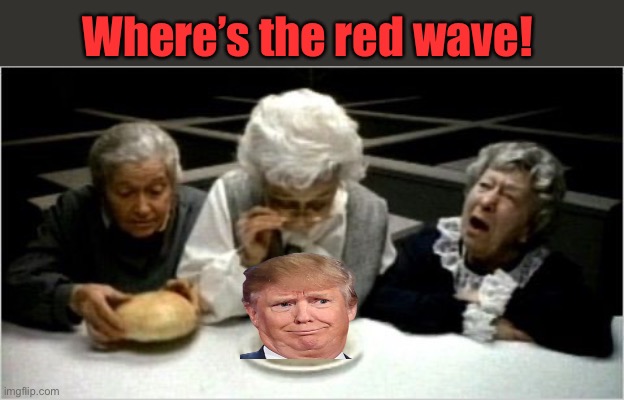 Where? | Where’s the red wave! | image tagged in where's the beef,politics lol,memes | made w/ Imgflip meme maker