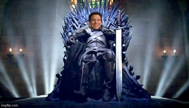 Ron DeSantis Iron Throne | image tagged in ron desantis iron throne | made w/ Imgflip meme maker