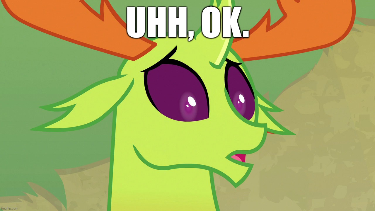 Confused Thorax (MLP) | UHH, OK. | image tagged in confused thorax mlp | made w/ Imgflip meme maker
