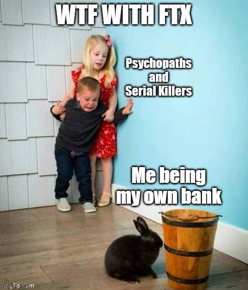 Being my own bank | WTF WITH FTX; Me being my own bank | image tagged in psychopaths and serial killers | made w/ Imgflip meme maker