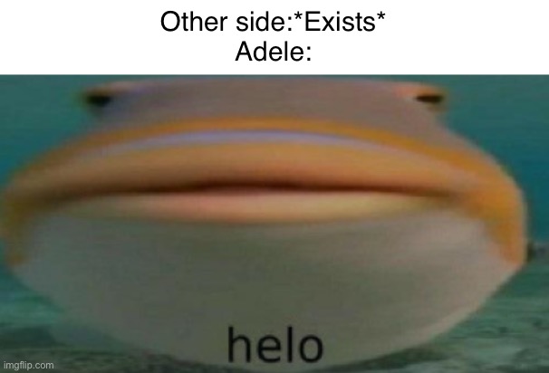 HELLO FROM THE OTHER SIIIIDDDEEE | Other side:*Exists*
Adele: | image tagged in helo,hello from the other side,adele,memes,funny | made w/ Imgflip meme maker
