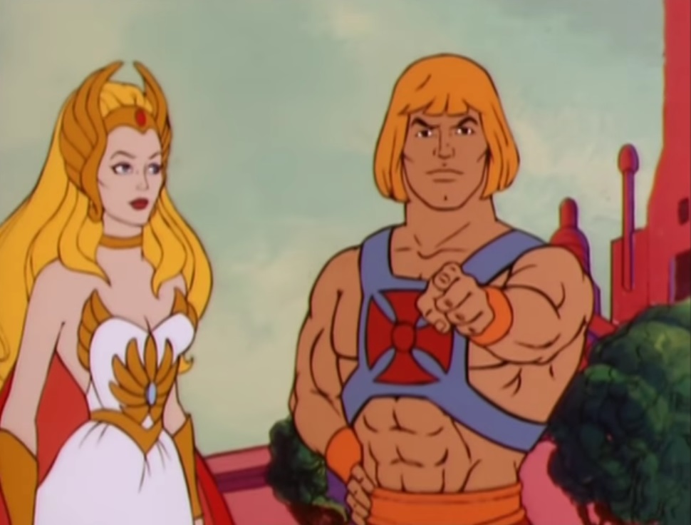 High Quality He-Man and She-Ra pointing Blank Meme Template