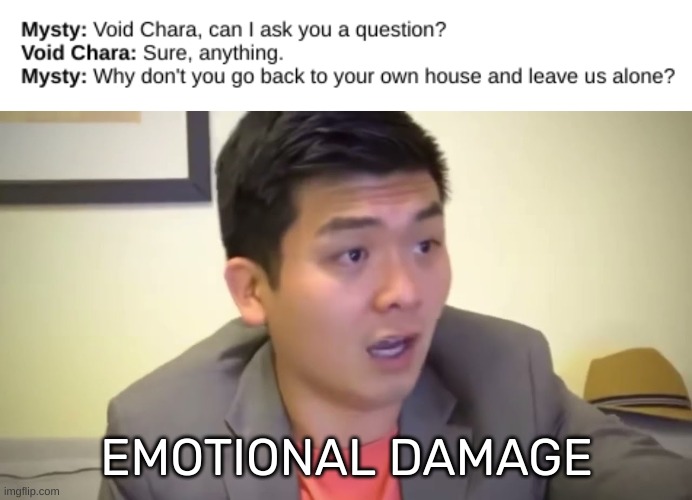 EMOTIONAL DAMAGE | image tagged in emotional damage,idk,stuff,s o u p,carck | made w/ Imgflip meme maker