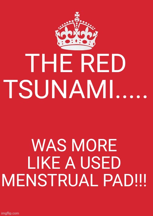 Red sprinkle | THE RED TSUNAMI..... WAS MORE LIKE A USED MENSTRUAL PAD!!! | image tagged in conservative,republican,trump,maga,democrat,liberal | made w/ Imgflip meme maker