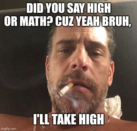 DID YOU SAY HIGH OR MATH? CUZ YEAH BRUH, I'LL TAKE HIGH | made w/ Imgflip meme maker