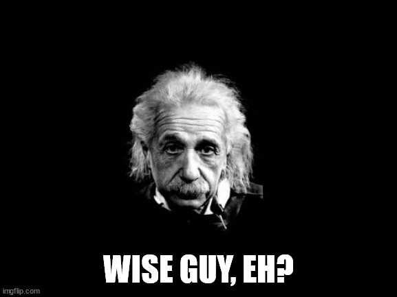 Albert Einstein 1 Meme | WISE GUY, EH? | image tagged in memes,albert einstein 1 | made w/ Imgflip meme maker
