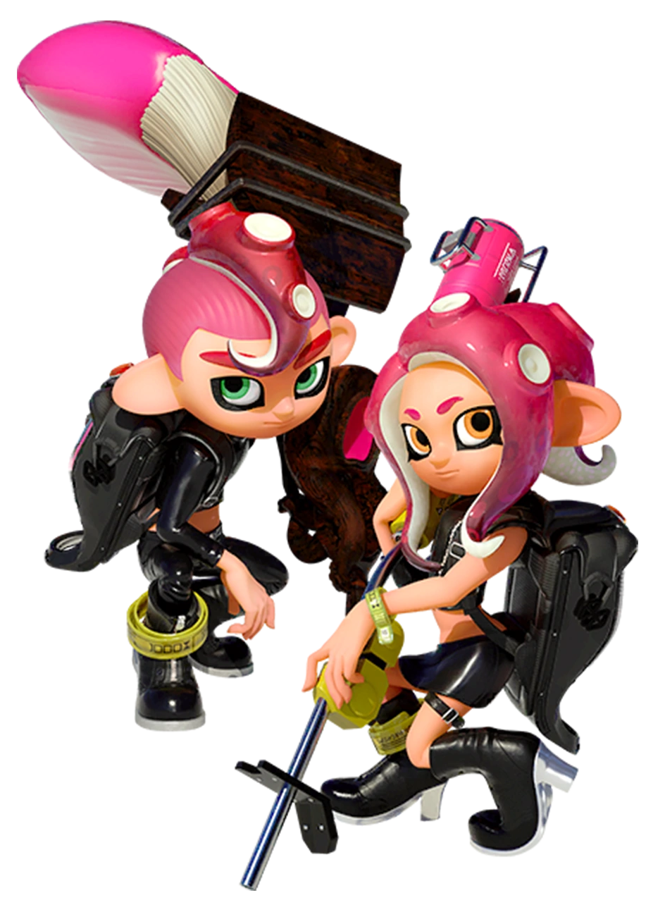 Octoling Boy and Girl Blank Meme Template