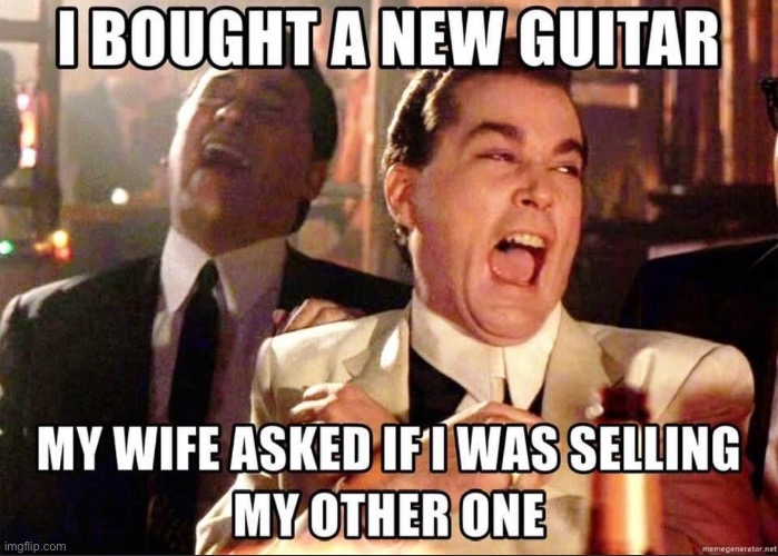 New Guitar | image tagged in guitar,wife,music,funny | made w/ Imgflip meme maker