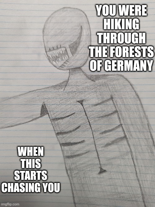 They call it Furcht | YOU WERE HIKING THROUGH THE FORESTS OF GERMANY; WHEN THIS STARTS CHASING YOU | image tagged in you have been eternally cursed for reading the tags | made w/ Imgflip meme maker